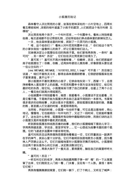 小狐狸历险记